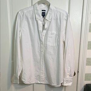 NWT GAP Women’s Perfect Shirt White Oxford Button Down Shirt Size XL